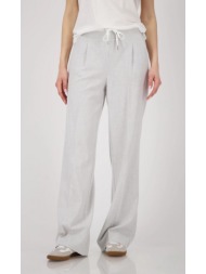 monari γυναικείο παντελόνι straight fit με ζωνάρι και λάστιχο