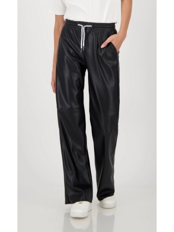 monari γυναικείο παντελόνι straight fit σε leather look