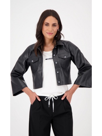 monari γυναικείο πουκάμισο regular fit σε leather look με