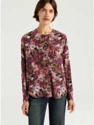 momoni γυναικείο πουκάμισο regular fit μεταξωτό με print και κουμπιά από φίλντισι