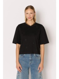 berenice γυναικείο t-shirt regular fit βαμβακερό με στρας