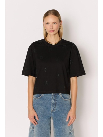 berenice γυναικείο t-shirt regular fit βαμβακερό με στρας