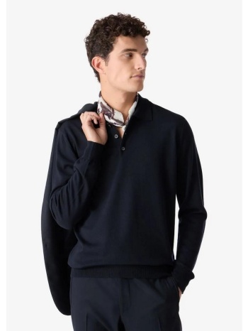 corneliani ανδρική πόλο μακρυμάνικη regular fit από παρθένο