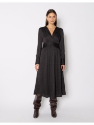 berenice γυναικείο φόρεμα long animal print και v λαιμόκοψη