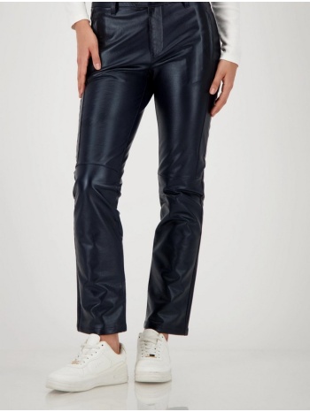 monari γυναικείο παντελόνι straight fit σε δερμάτινη όψη