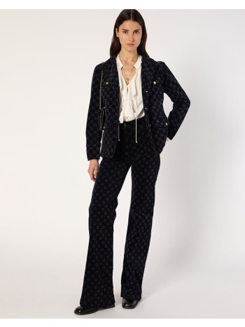 gerard darel βελούδινο παντελόνι με καμπάνα και μονόγραμμα