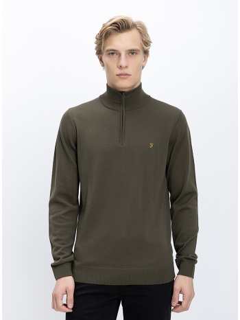 farah ανδρικό πλεκτό regular fit μαλλίνο merino με φερμουάρ