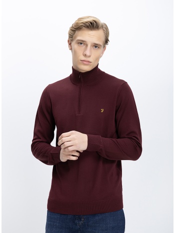 farah ανδρικό πλεκτό regular fit μαλλίνο merino με φερμουάρ