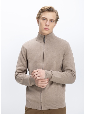 commander ανδρικό πλεκτό regular fit βαμβακερό με φερμουάρ