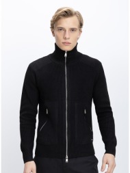 vardas ανδρικό πλεκτό regular fit με όρθιο γιακά και φερμουάρ