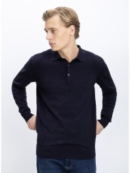 commander ανδρικό πλεκτό regular fit με γιακά πόλο