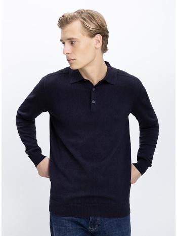 commander ανδρικό πλεκτό regular fit με γιακά πόλο