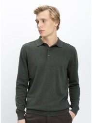 commander ανδρικό πλεκτό regular fit με γιακά πόλο