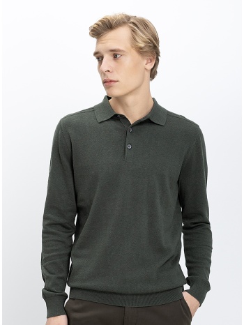 commander ανδρικό πλεκτό regular fit με γιακά πόλο