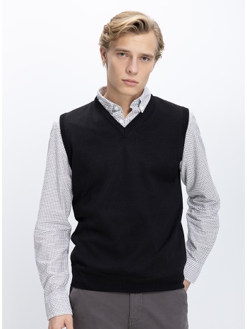 b.s bags ανδρική πλεκτή αμάνικη μπλούζα regular fit με σε προσφορά