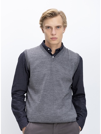 b.s bags ανδρική πλεκτή αμάνικη μπλούζα regular fit με σε προσφορά