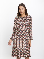 elena miro γυναικείο φόρεμα regular fit με γεωμετρικό μοτίβο