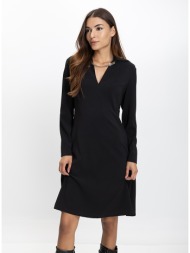 elena miro γυναικείο φόρεμα regular fit με αλυσίδα στη λαιμόκοψη