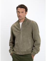 boss ανδρικό μπουφάν suede regular fit