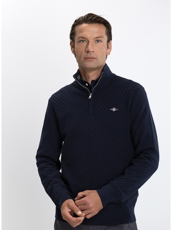 gant ανδρικό πλεκτό regular fit μείγμα βαμβακιού με φερμουάρ