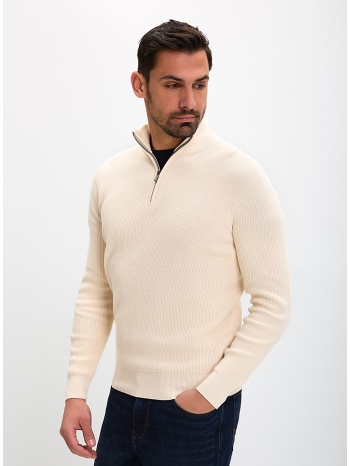 ανδρικό πουλόβερ βαμβακερό classic fit με φερμουάρ