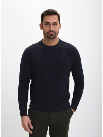 ανδρικό πουλόβερ βαμβακερό classic fit με στρογγυλή