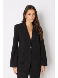 berenice γυναικείο σακάκι slim με στρας λεπτομέρειες
