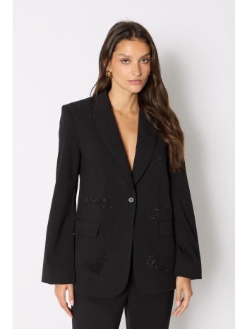 berenice γυναικείο σακάκι slim με στρας λεπτομέρειες