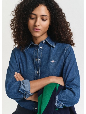 gant γυναικείο πουκάμισο regular fit βαμβακερό με κέντημα