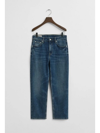 gant γυναικείο τζιν straight fit βαμβακερό cropped denim