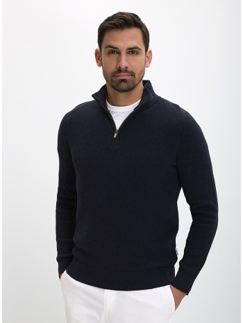 ανδρικό πουλόβερ βαμβακερό classic fit με φερμουάρ