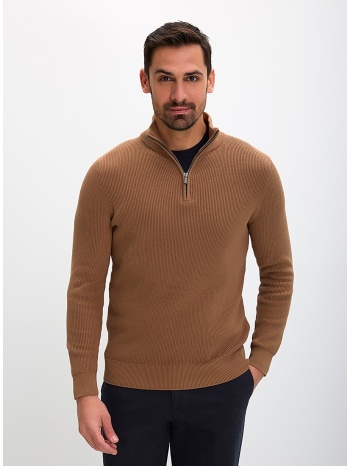 ανδρικό πουλόβερ βαμβακερό classic fit με φερμουάρ