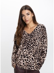 luisa viola γυναικεία μπλούζα regular fit με animal print