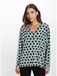 luisa viola γυναικεία μπλούζα regular fit με γεωμετρικό print