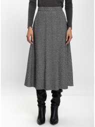 penny βlack γυναικεία φούστα regular fit με μοτίβο ψαροκόκκαλο