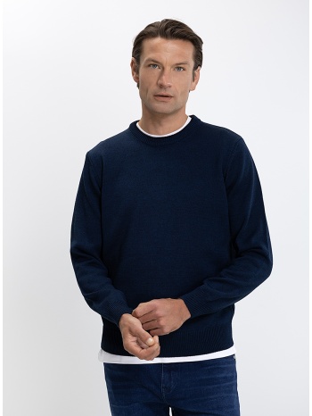 kaiserhoff ανδρικό πλεκτό regular fit με στρογγυλή λαιμόκοψη