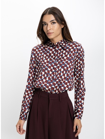 diana d. γυναικείο πουκάμισο regular fit με γεωμετρικό print