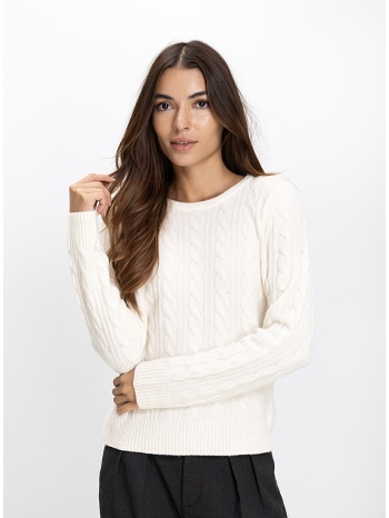 gerry weber γυναικείο πλεκτό regular fit με πλέξη κοτσίδα