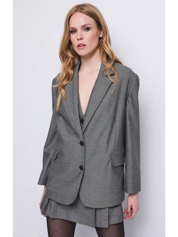 gaudi γυναικείο σακάκι με chevron σχέδιο και lurex