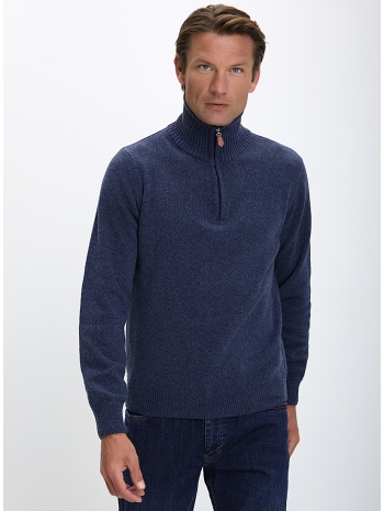 b.s bags ανδρικό πλεκτό regular fit με μισό φερμουάρ και σε προσφορά