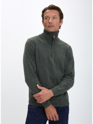 b.s bags ανδρικό πλεκτό regular fit με μισό φερμουάρ και ψηλό γιακά