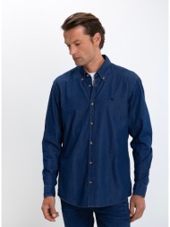 boss ανδρικό πουκάμισο regular fit βαμβακερό μπλε