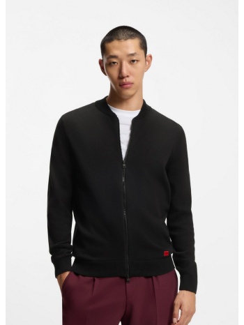 hugo ανδρικό πλεκτό regular fit βαμβακερό με φερμουάρ