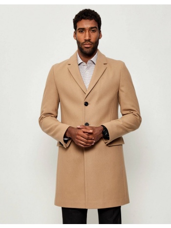 hugo ανδρικό παλτό regular fit με κλασικό γιακά