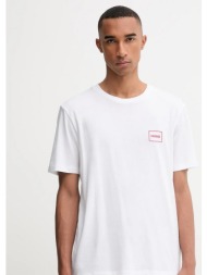 hugo ανδρικό βαμβακερό t-shirt regular fit με λογότυπο