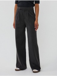 esqualo γυναικείο παντελόνι wide leg με pinstripes & rhinestones