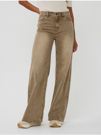 esqualo γυναικείο παντελόνι garment dye βαμβακερό wide leg