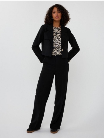 esqualo γυναικείο blazer short city με χρυσό κουμπί