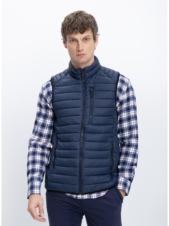 ανδρικό γιλέκο με καπιτονέ υφή & όρθιο γιακά