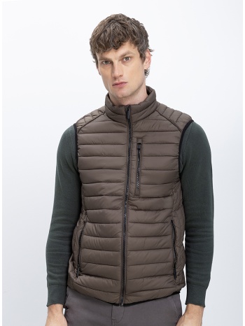 ανδρικό γιλέκο με καπιτονέ υφή & όρθιο γιακά